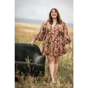 A Beautiful Soul Ruffle Floral Print Dress